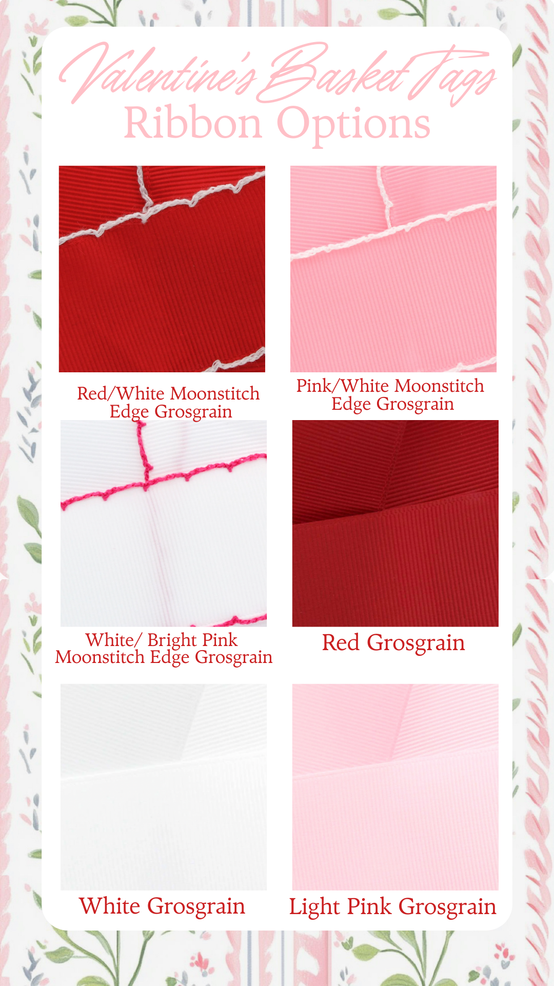 Embroidered Applique Valentine's Day Heart Basket Tag