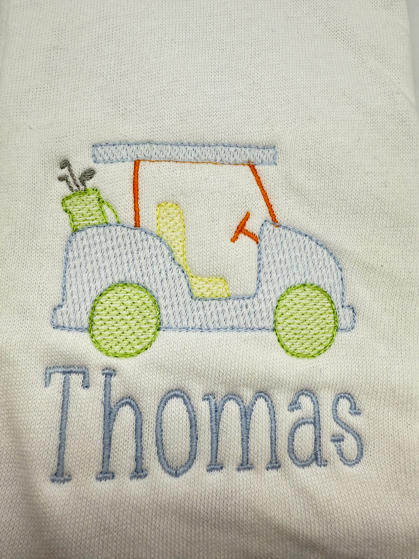 Personalized Golf Cart Burp Cloth for Baby Boy | Custom Name Embroidery | Baby Shower Gift | Golf Nursery Accessory | Baby Shower Gift