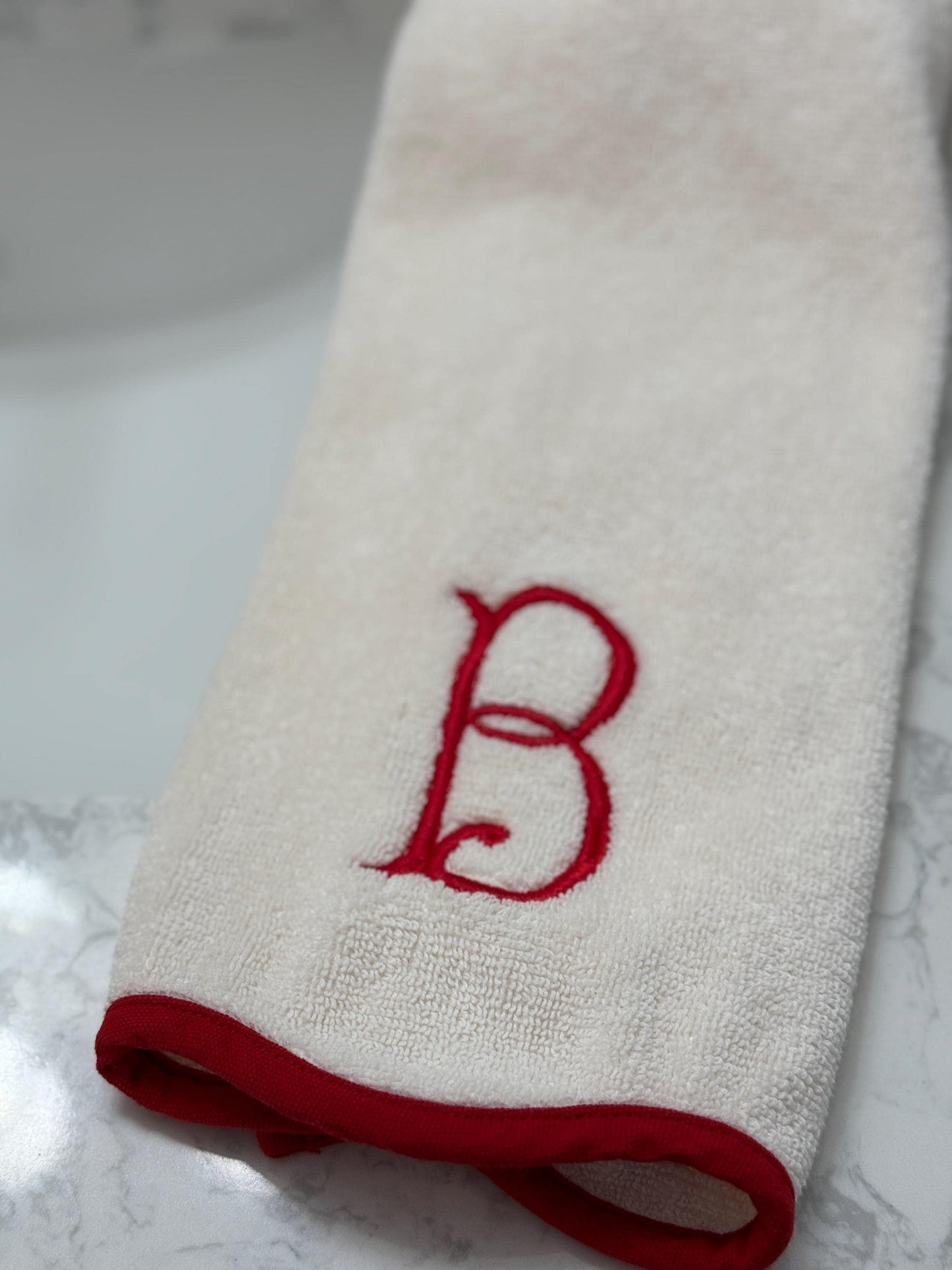 Embroidered Christmas Hand Towel: Festive Holiday Decor, Monogrammed Gift