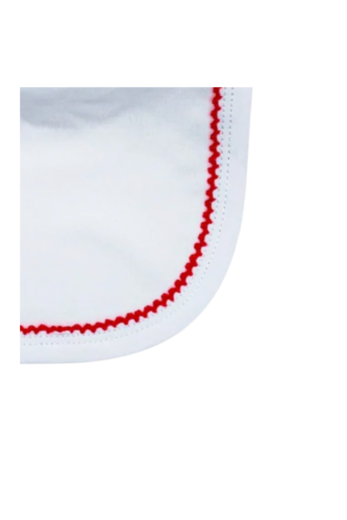 Red Picot Trim Baby Bib