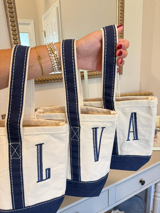 Personalized Canvas Wine Tote: Monogrammed Two-Bottle Carrier