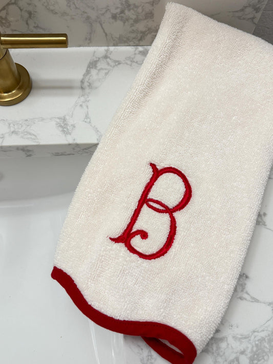 Embroidered Christmas Hand Towel: Festive Holiday Decor, Monogrammed Gift