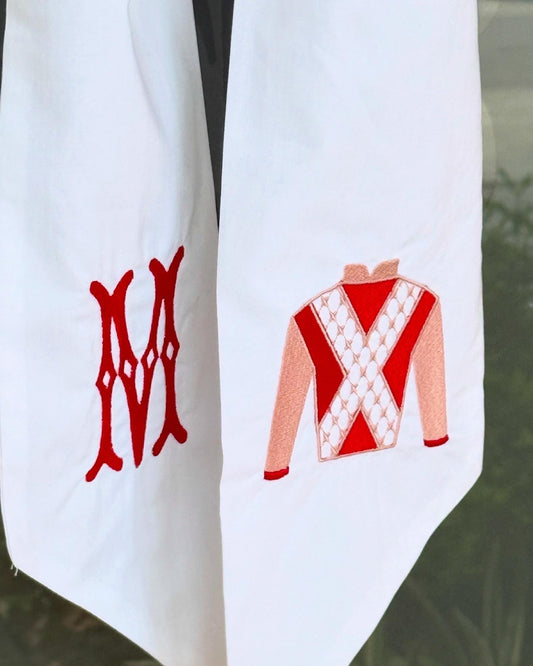 Kentucky Derby Jockey Outfit Embroidered Wreath Sash