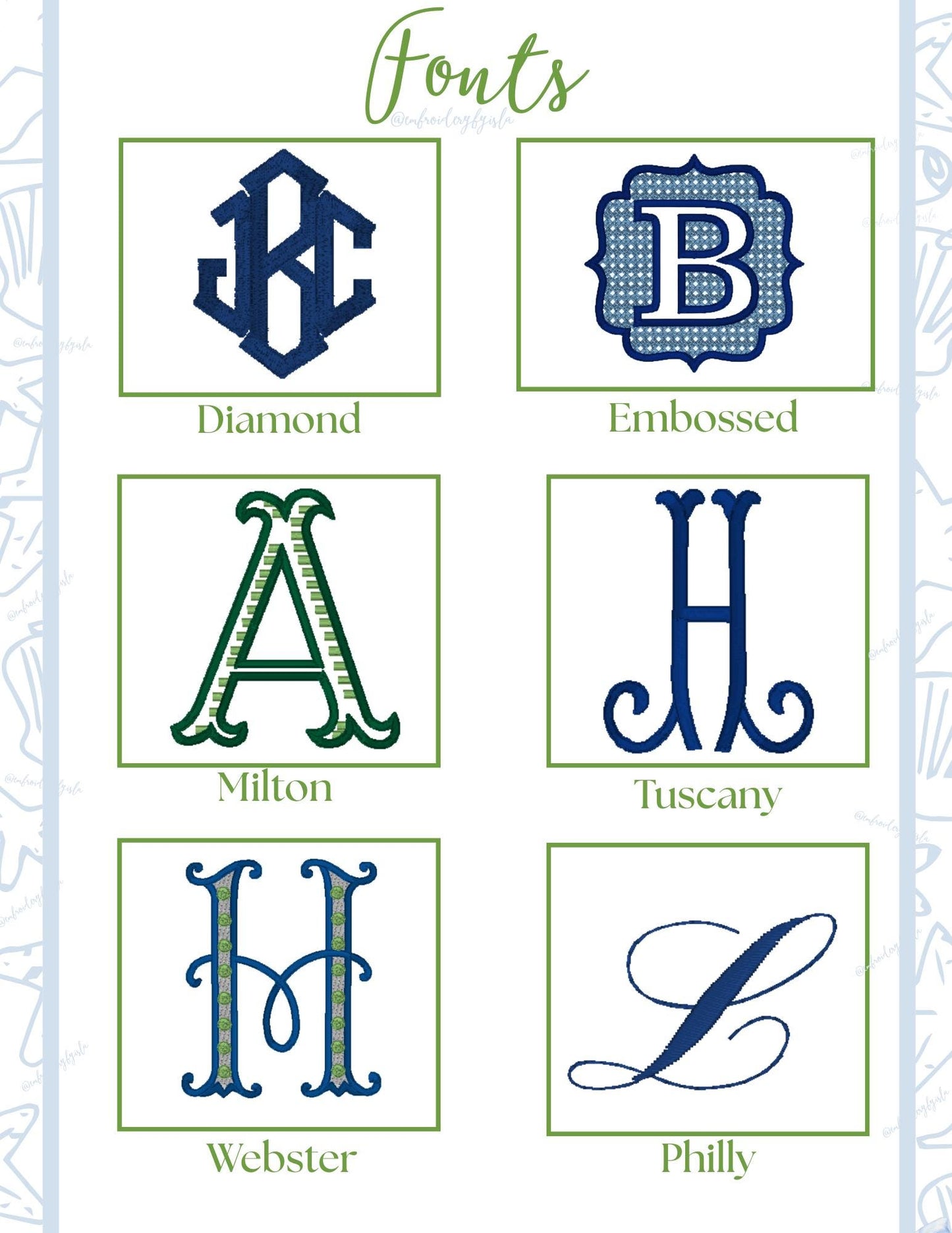 Embroidered Monogram Scalloped Hand Towel: Personalized Cotton Guest Towel