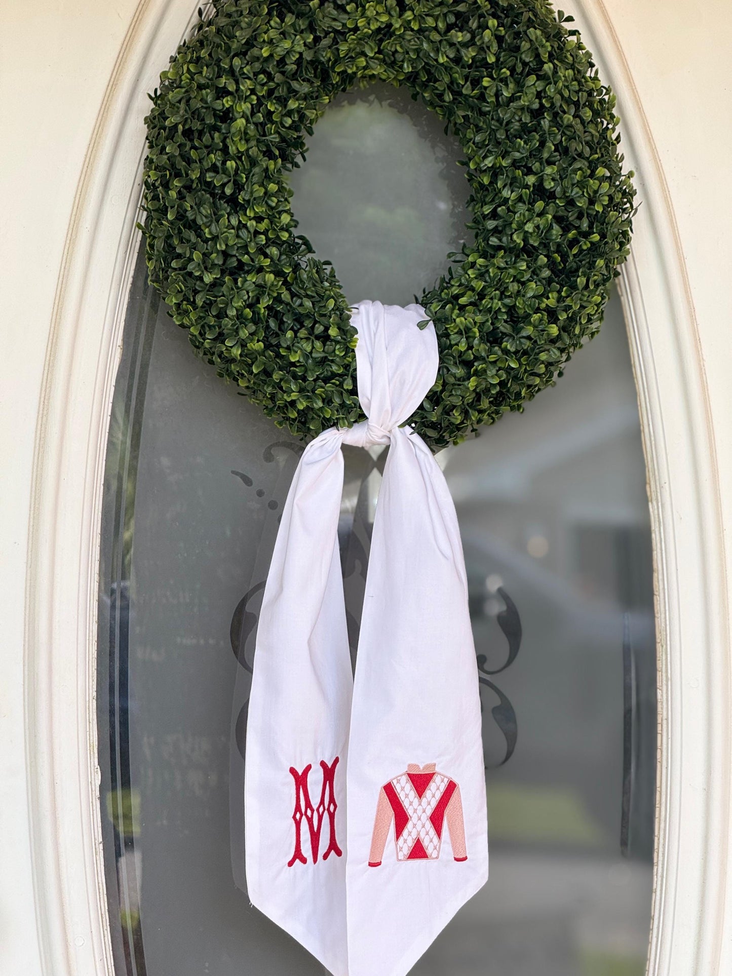 Kentucky Derby Jockey Outfit Embroidered Wreath Sash