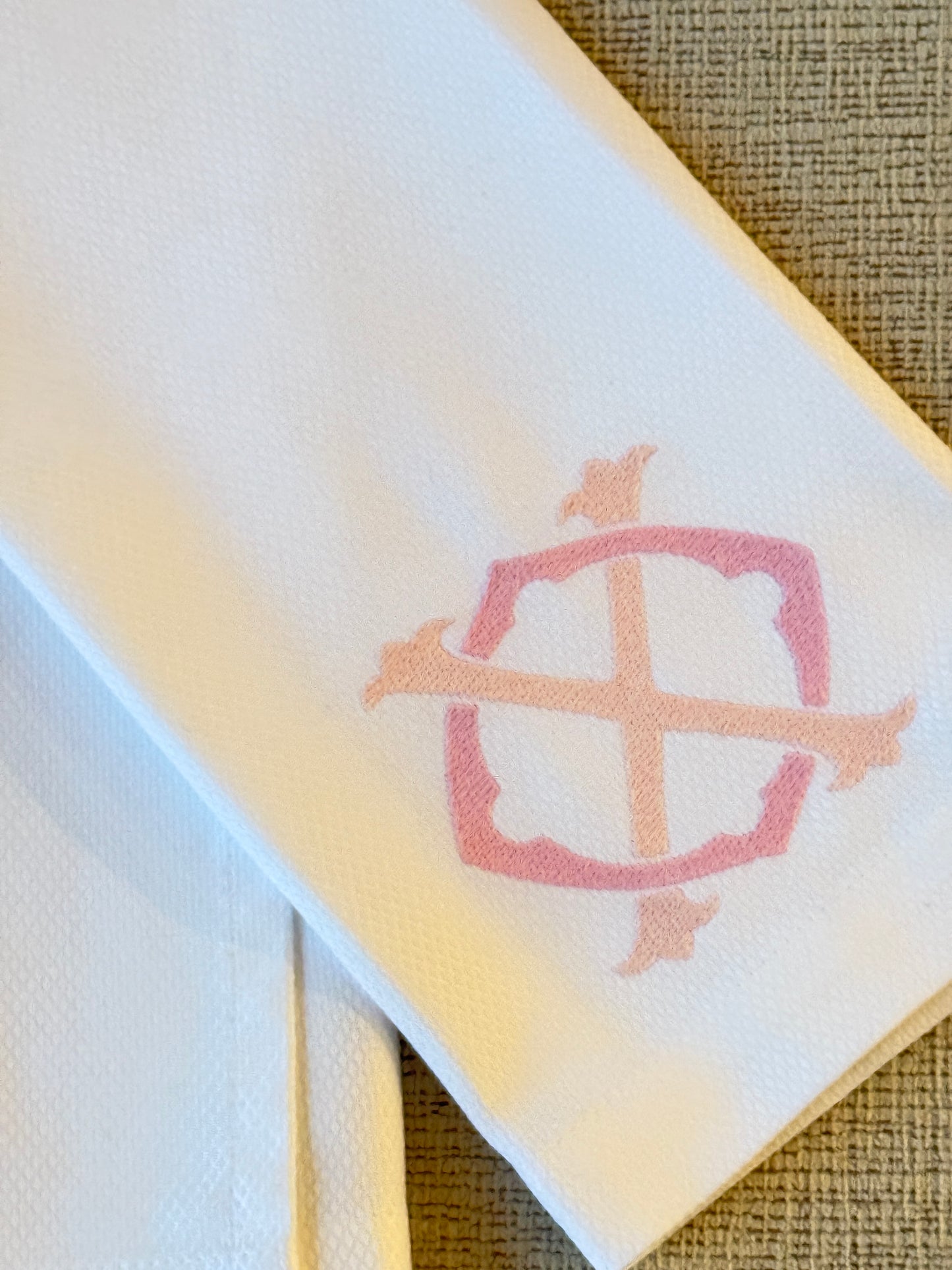 Embroidered Valentine's Tea Towel