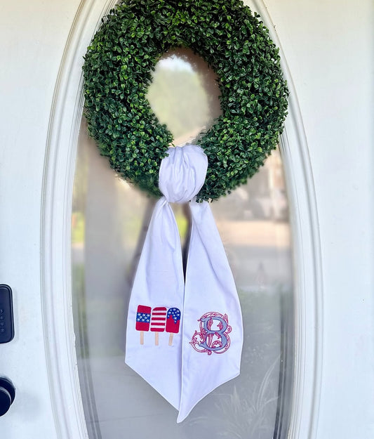 Patriotic Popsicle Wreath Sash