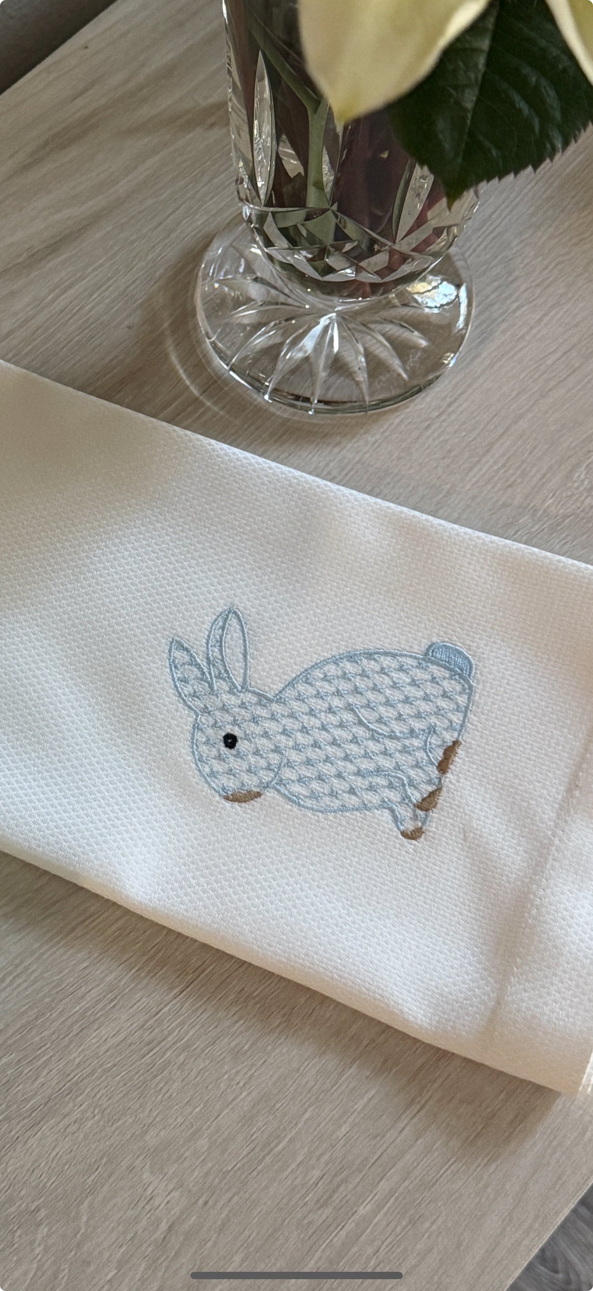 Embroidered Spring Tea Towel