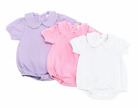 Scalloped Collar Short Sleeve Bubble