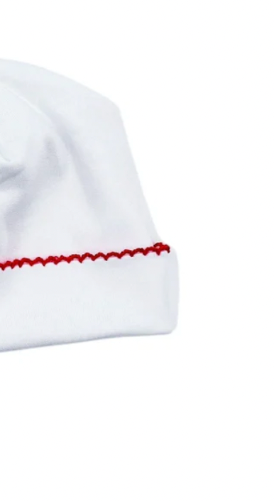 Red Picot Trim Baby Hat