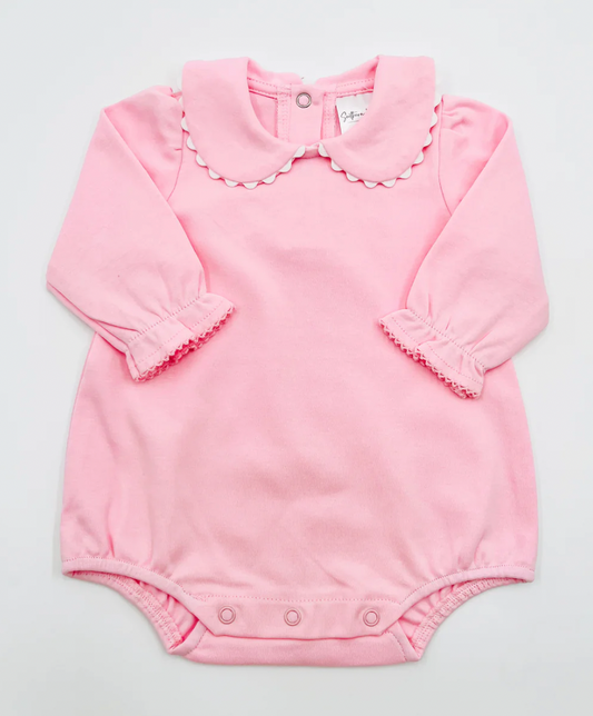 Scalloped Collar Long Sleeve Bubble