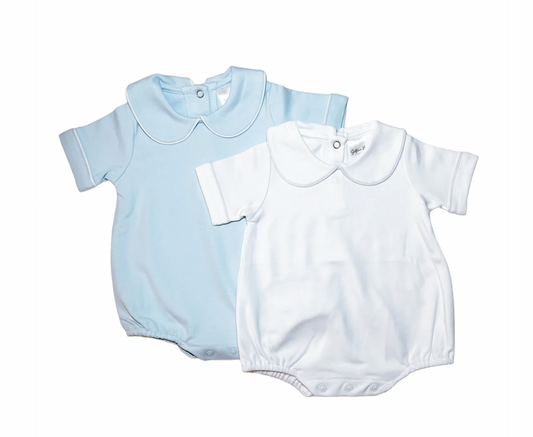 Short Sleeve Bubble with Piping Collar