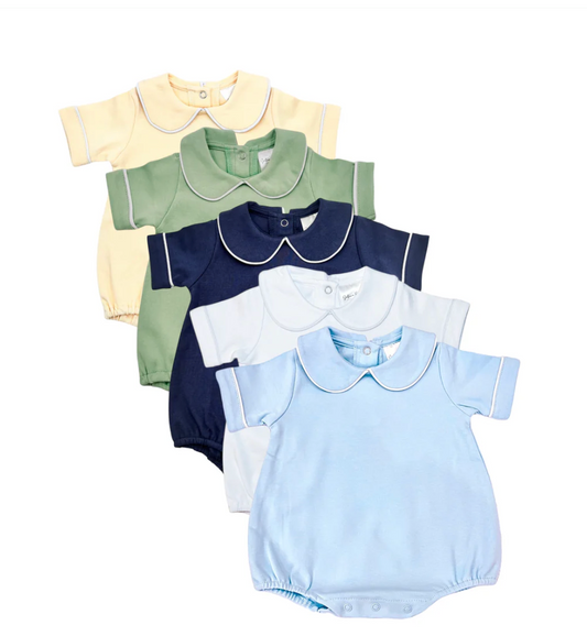 Short Sleeve Bubble with Piping Collar