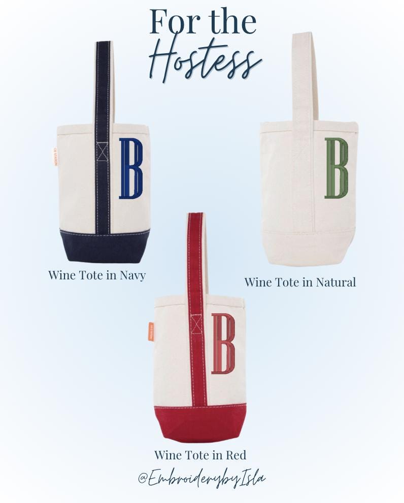 Personalized Canvas Wine Tote: Monogrammed Two-Bottle Carrier