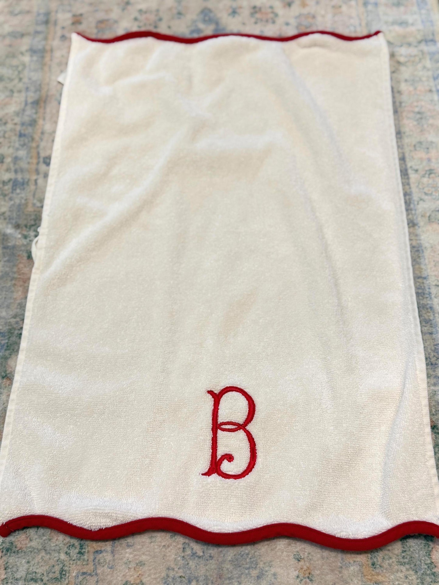 Embroidered Christmas Hand Towel: Festive Holiday Decor, Monogrammed Gift