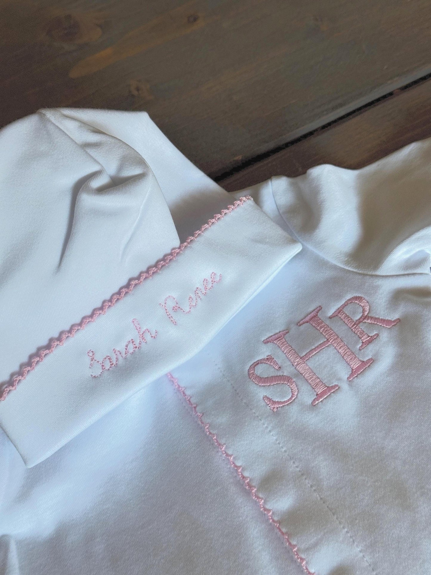 Monogrammed Baby Girl Coming Home Outfit | Cotton Onesie & Hat