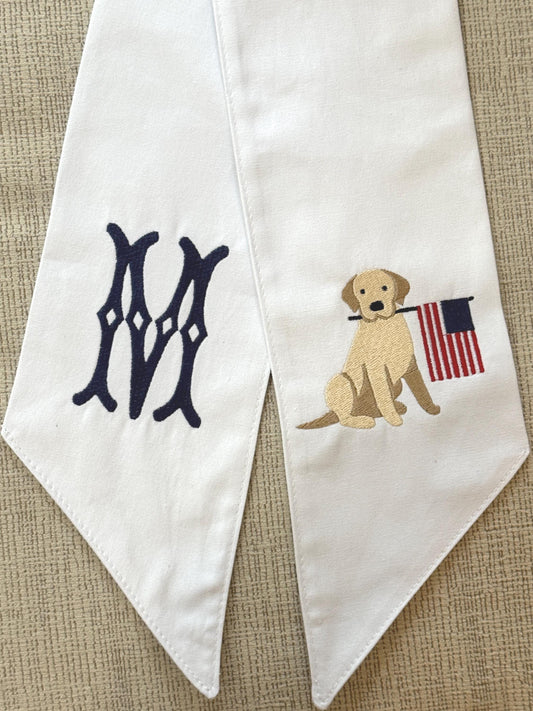 Summer Wreath Sash | Golden Retriever Decor | Yellow Lab Patriotic Home | 4th of July Accents