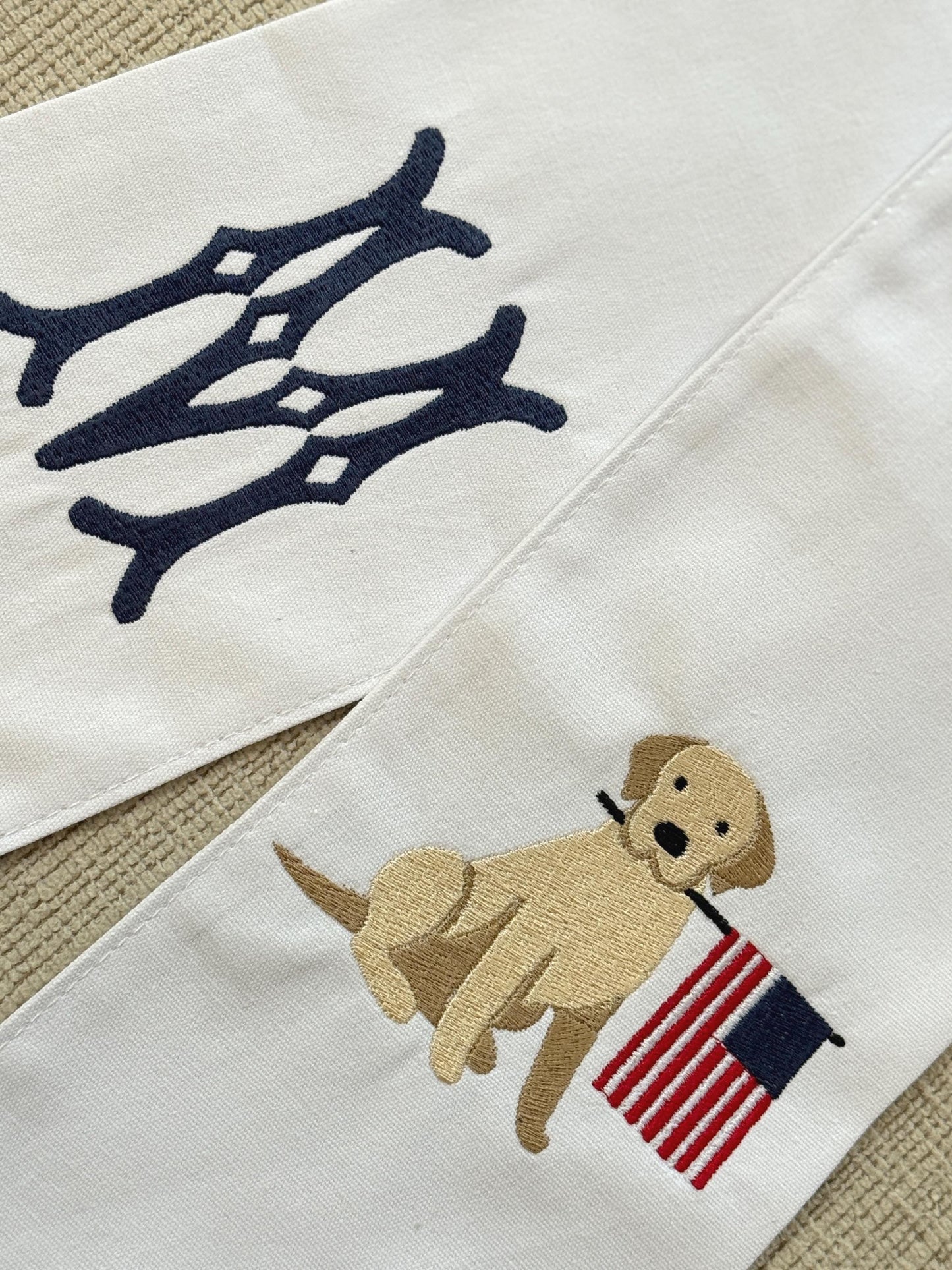Summer Wreath Sash | Golden Retriever Decor | Yellow Lab Patriotic Home | 4th of July Accents