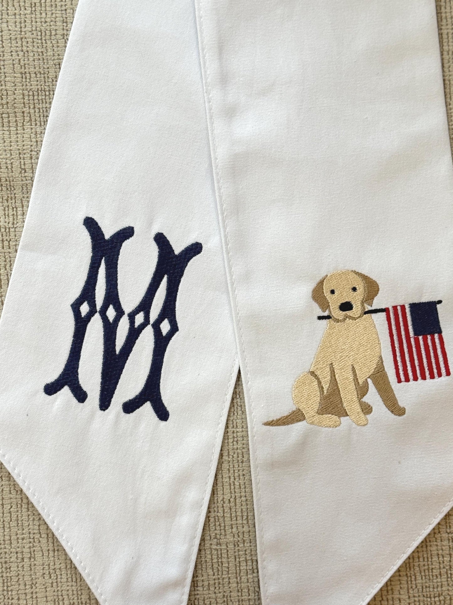 Summer Wreath Sash | Golden Retriever Decor | Yellow Lab Patriotic Home | 4th of July Accents